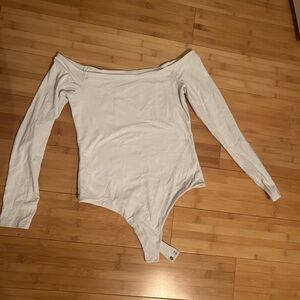 Nuuds White Off-Shoulder Body suit
